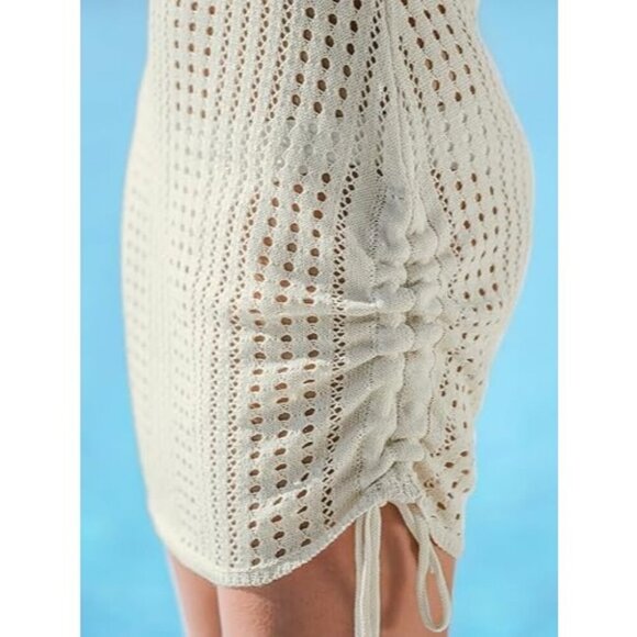 Cupshe Womens Cover Up Beach Dress Swimsuits Crochet Hollow Out  Drawstring XL - Picture 3 of 15